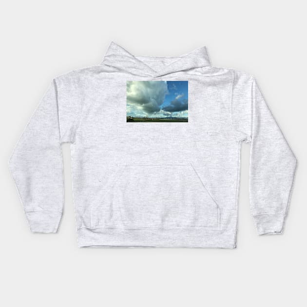 Dramatic Clouds over Campania Kids Hoodie by Sandraartist